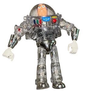 Vintage transparent clear Buzz Lightyear Thinkway Disney/Pixar lights and sound
